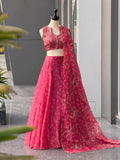 Fashion Factory Jimmy Organza Digital Print Lehenga Set with Embroidery, Sequence & Moti Work