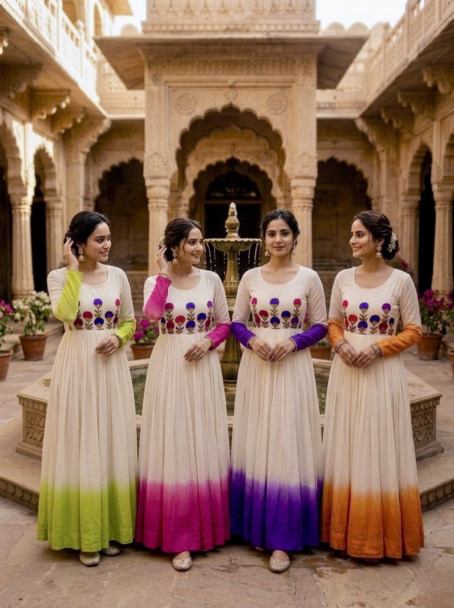 Fashion Factory Star Georgette Embroidered Festival Gown