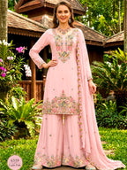 Pure Organza Twine Net Sharara Set