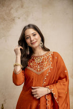 Pure Vichitra Silk Kurta Set