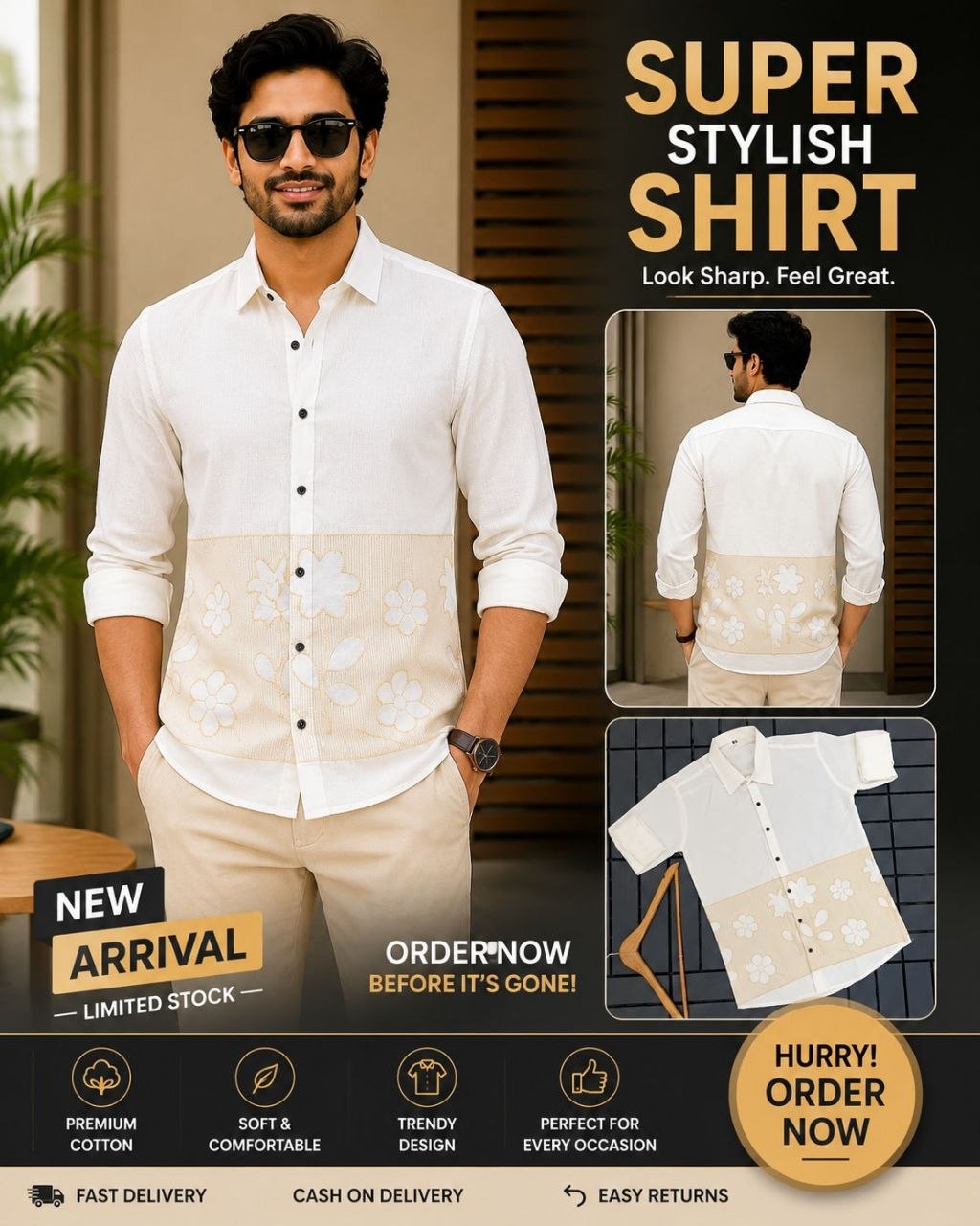 Fashion Factory Men's Dobby Cotton Full Sleeve Kurta