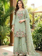 Pure Organza Twine Net Sharara Set
