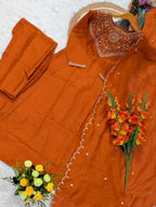 Pure Vichitra Silk Kurta Set