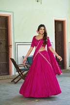 Fashion Factory Chinon Lehenga Set with Sequins & Thread Embroidery Work