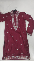 Fashion Factory Celebrity Silk Embroidered Kurta Pajama Set with Gold Foil Work