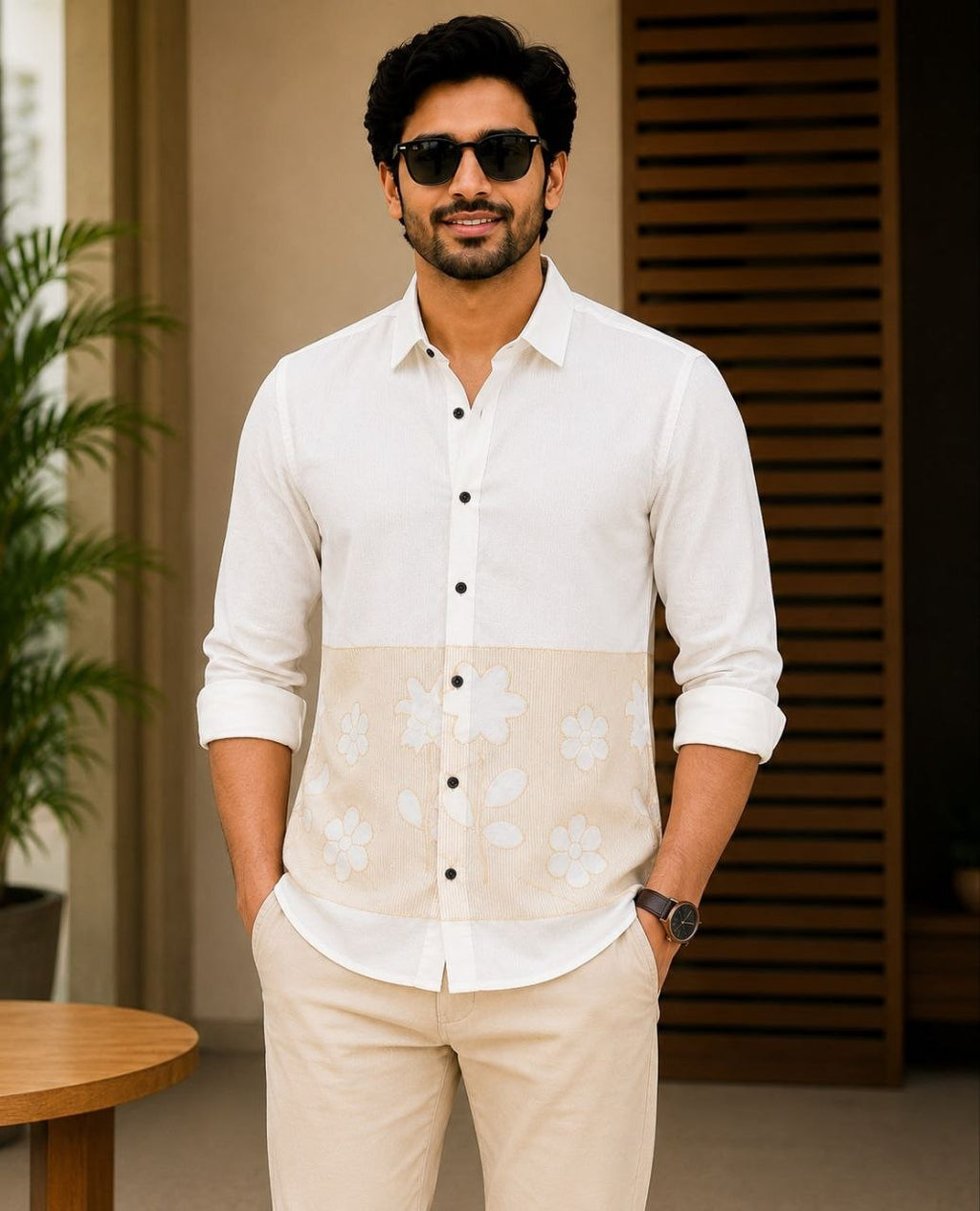 Fashion Factory Men's Dobby Cotton Full Sleeve Kurta