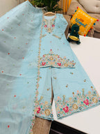 Pure Organza Twine Net Sharara Set