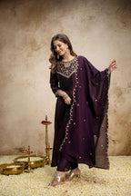 Pure Vichitra Silk Kurta Set