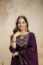 Pure Vichitra Silk Kurta Set