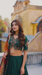 Royal Heritage Embroidered Lehenga Choli With Designer Dupatta