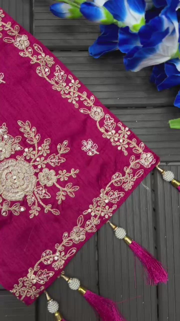 Fashion Factory Chinon Lehenga Set with Embroidered Banglori Silk Jacket & Blouse
