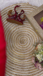 Opulent Embroidered Drape with Intricate Floral Border Detailing