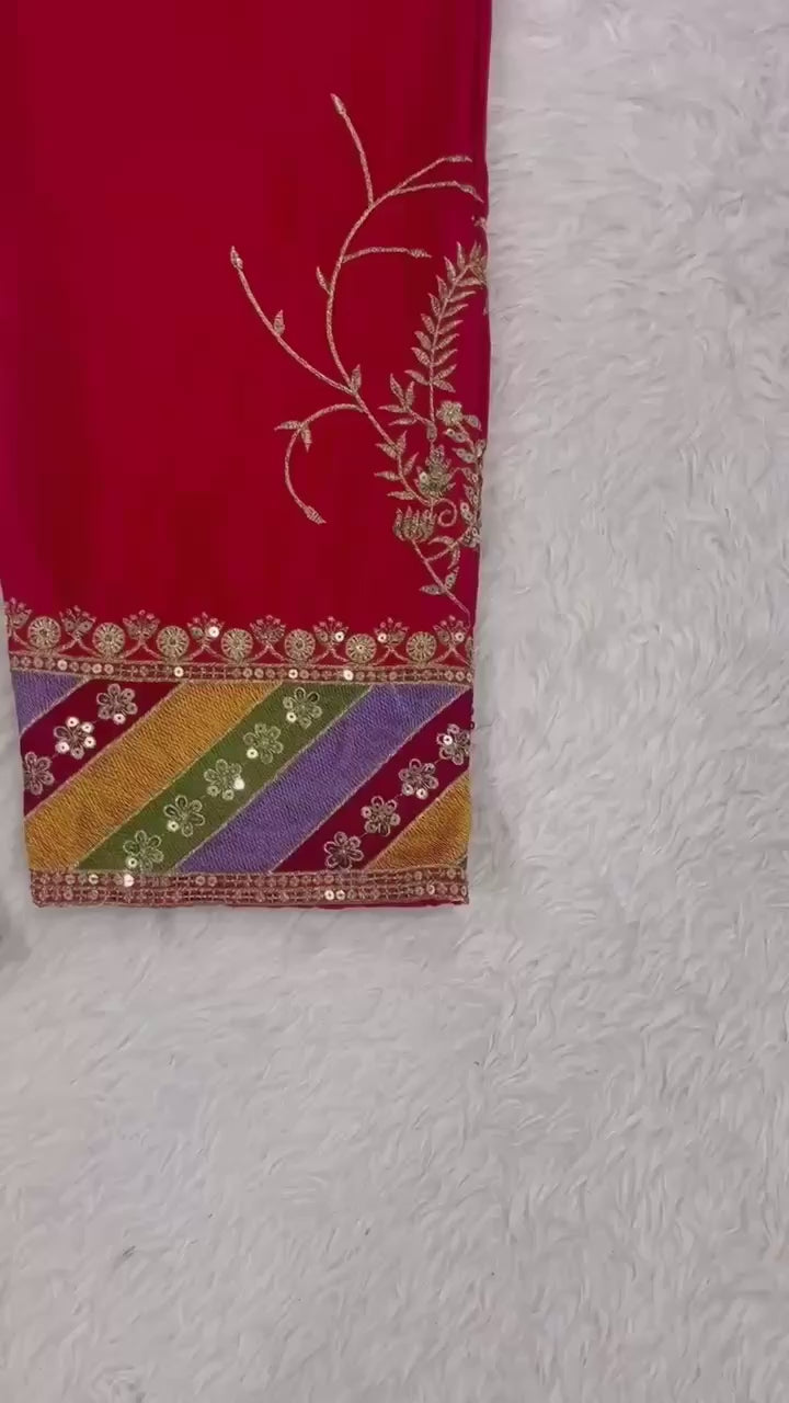Regal Heritage Embroidered Suit Ensemble for Festive Celebrations