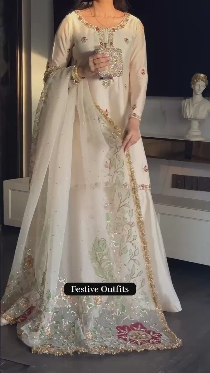 Regal Tradition Embroidered Sharara Set