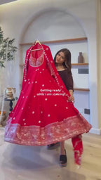 Festive Embroidered Anarkali Suit with Dupatta - Fabric & Stitching Video Preview (Wholesale Surat)