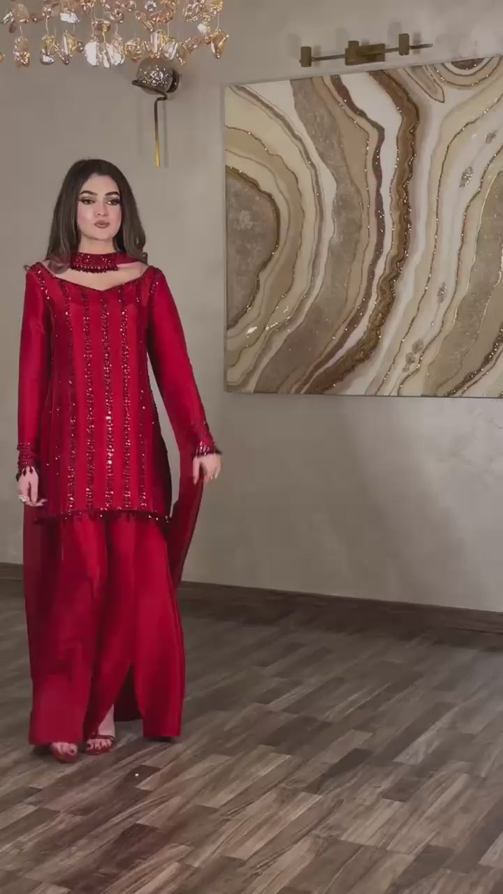 Regal Embellished Palazzo Ensemble for Festive Celebrations