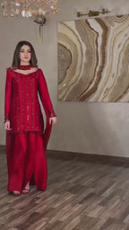 Regal Embellished Palazzo Ensemble for Festive Celebrations