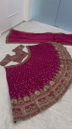 Ornate Dori Embroidered Velvet Lehenga Set with Heavily Embellished Border