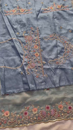 Artisanal Floral Embroidery Ensemble with Regal Heritage Detailing