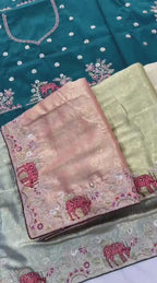 Artisanal Heritage Embroidered Saree for Grand Celebrations