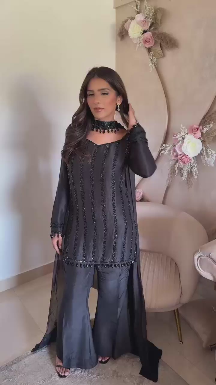 Regal Embellished Palazzo Ensemble for Festive Celebrations