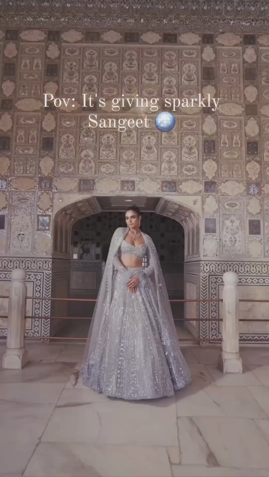 Dazzling Micro-Sequin Embellished Bridal Lehenga Choli Set