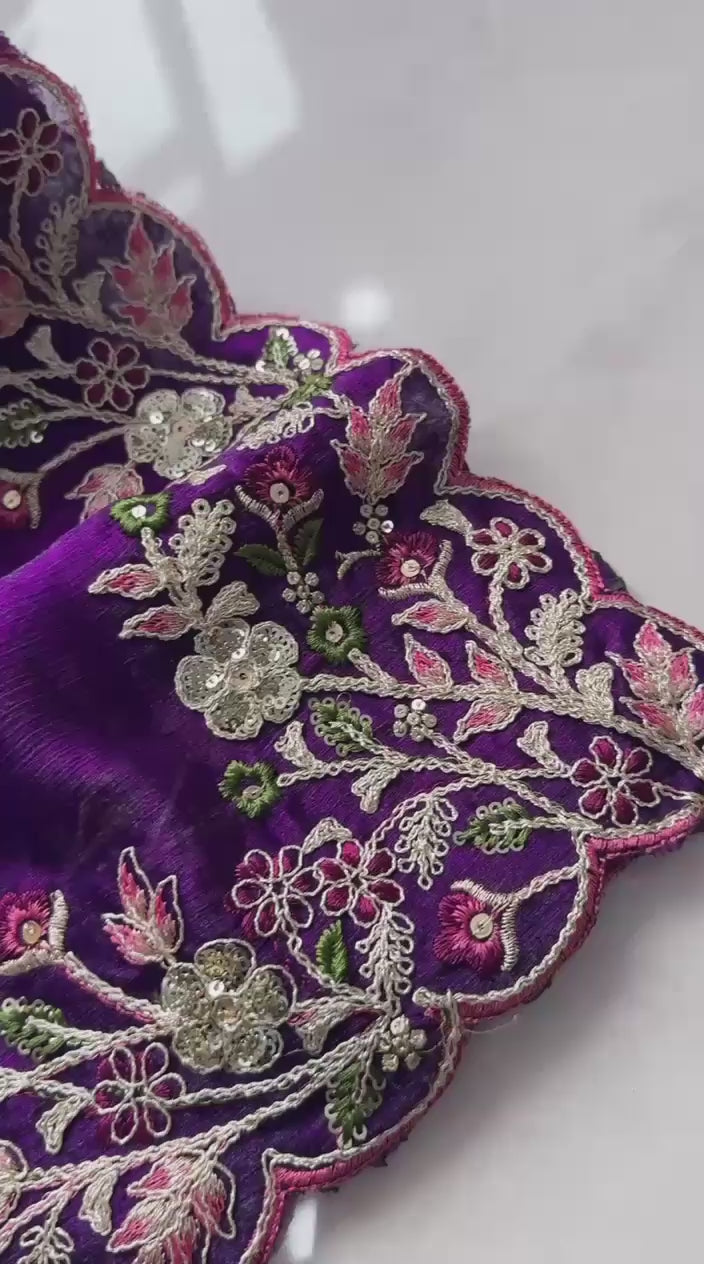 Ornate Vine Embroidery Draped Across a Regal Festive Silhouette