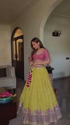 Bandhani Print Silk Lehenga Set with Embroidered Scallop Dupatta