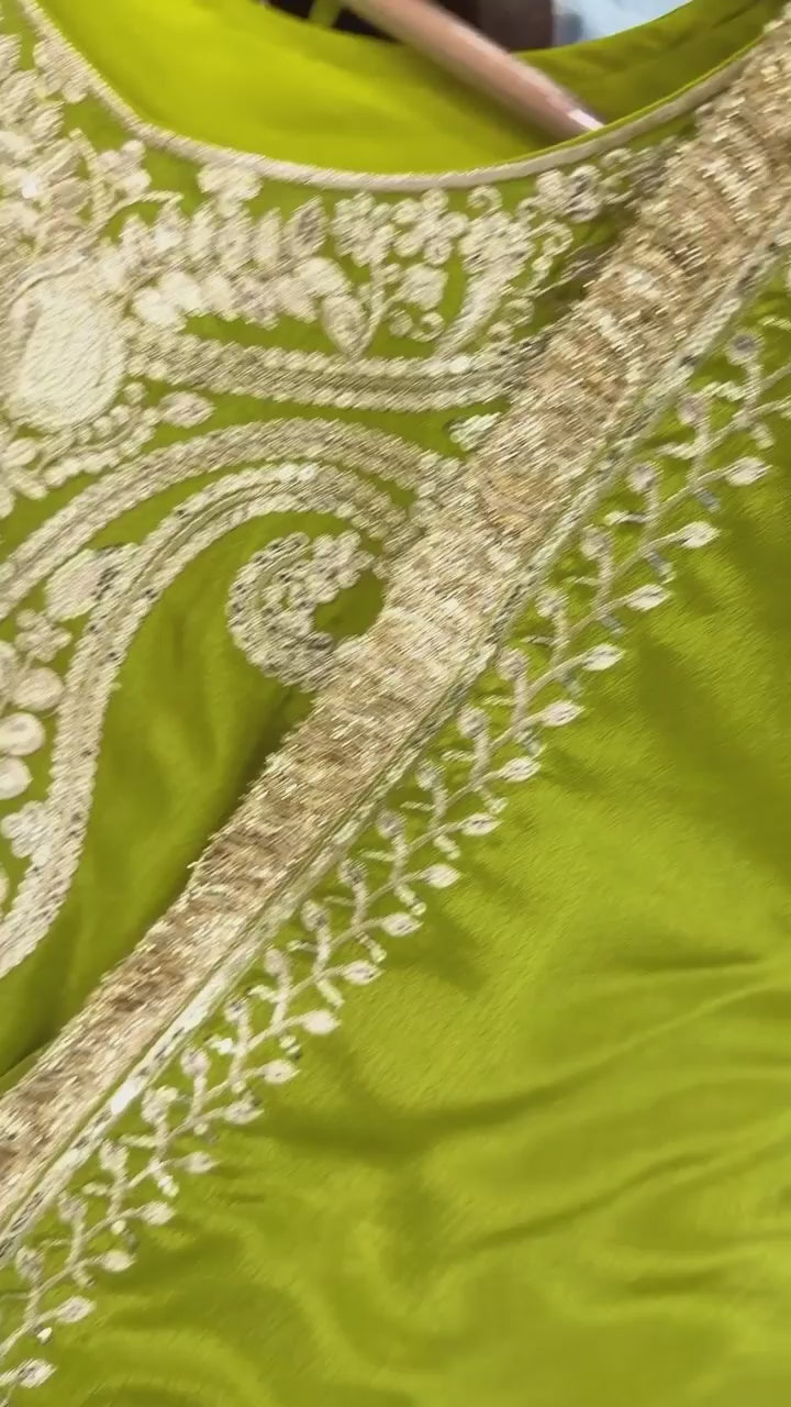 Opulent Luxury Heavy Zardozi Embroidered Kurta and Sharara Set with Dupatta