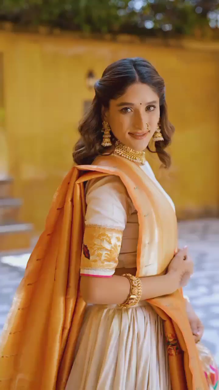 Traditional Woven Paithani Silk Lehenga Set with Rich Woven Dupatta
