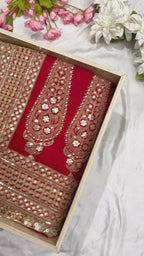 Fashion Factory – Red Vichitra Silk Saree with Embroidery Blouse (Premium Quality)