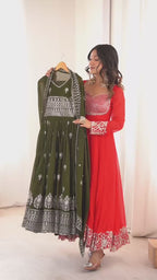 Festive Embroidered Anarkali Ensemble for Radiant Celebrations - Fabric & Stitching Video Preview (Wholesale Surat)