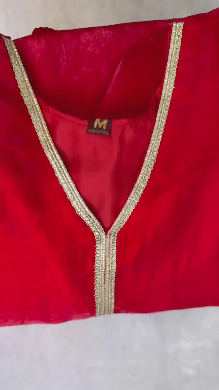 Regal Tradition Embroidered Border Kurta with Salwar and Dupatta Set