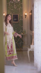 Vintage Classic Embroidered Border Straight Kurta Set with Dupatta