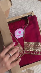 Royal Heritage Embroidered Anarkali Suit Ensemble With Scalloped Dupatta Detailing