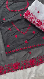 Contemporary Statement Floral Embroidered Saree for Sophisticated Occasions