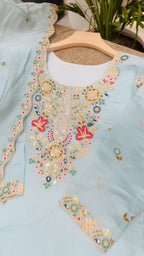 Pure Organza Twine Net Sharara Set