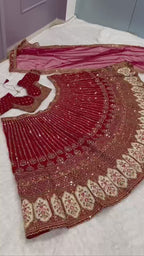 Traditional Bridal Silk Lehenga Set with Heavy Zardosi Work