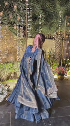 Royal Heritage Embroidered Anarkali Ensemble With Regal Dupatta Detailing