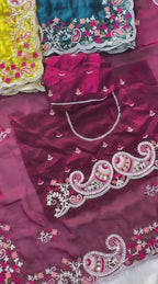 Garden Floral Romance Paisley Embroidered Draped Saree