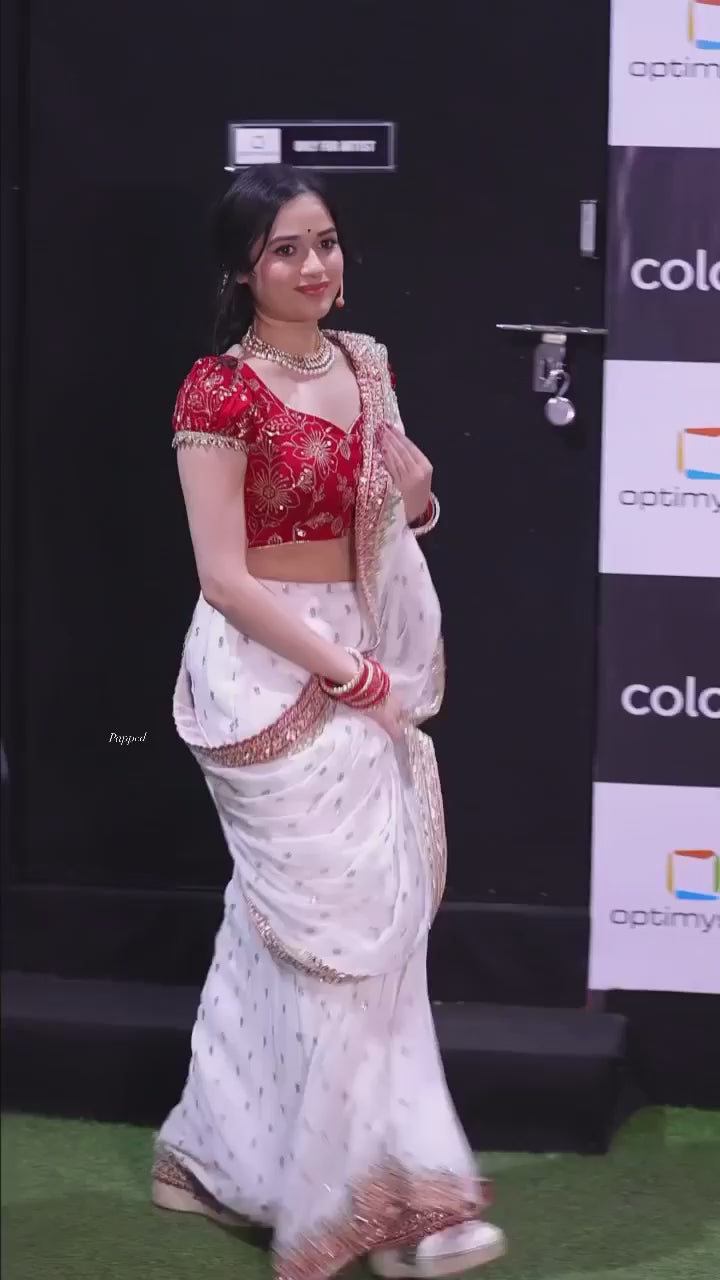 Regal Tradition Floral Embroidered Saree with Intricate Sequin Border and Designer Blouse