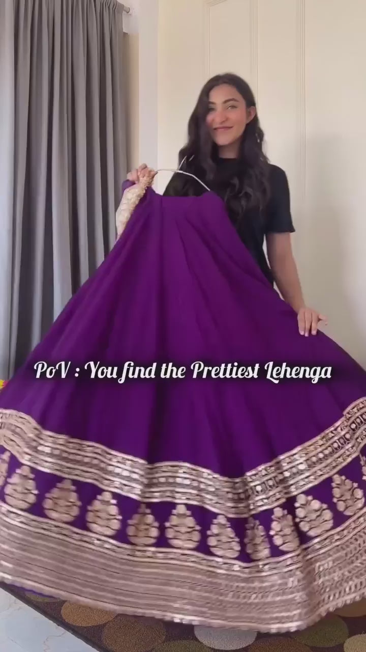 Graceful Solid Flared Lehenga Set with Heavy Embroidered Border