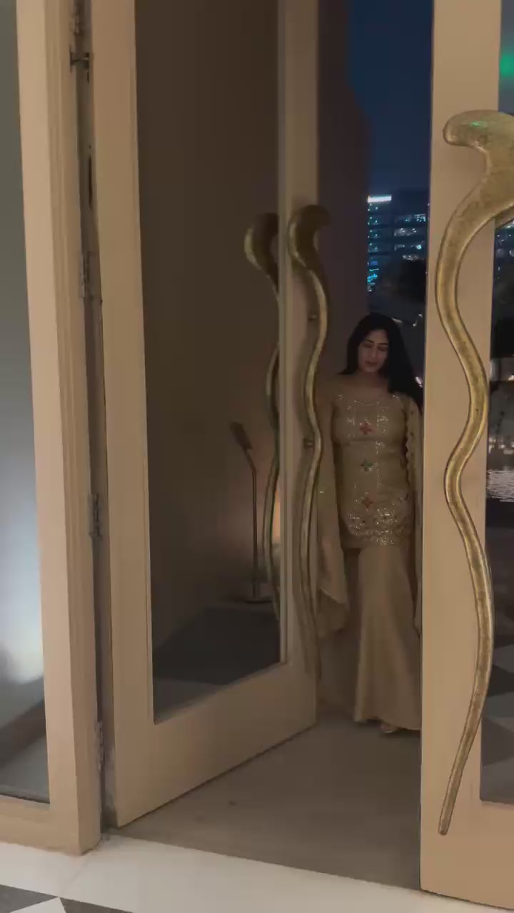 Sparkle The Night In This Exquisite Heavy Work Sharara Suit