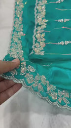 Timeless Splendor Embroidered Saree with Intricate Floral Zari Border Detailing