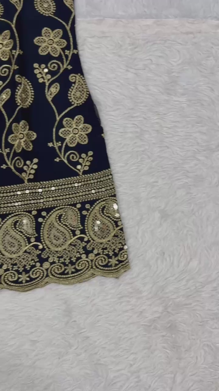 Regal Embroidered Palazzo Ensemble With Flowing Dupatta