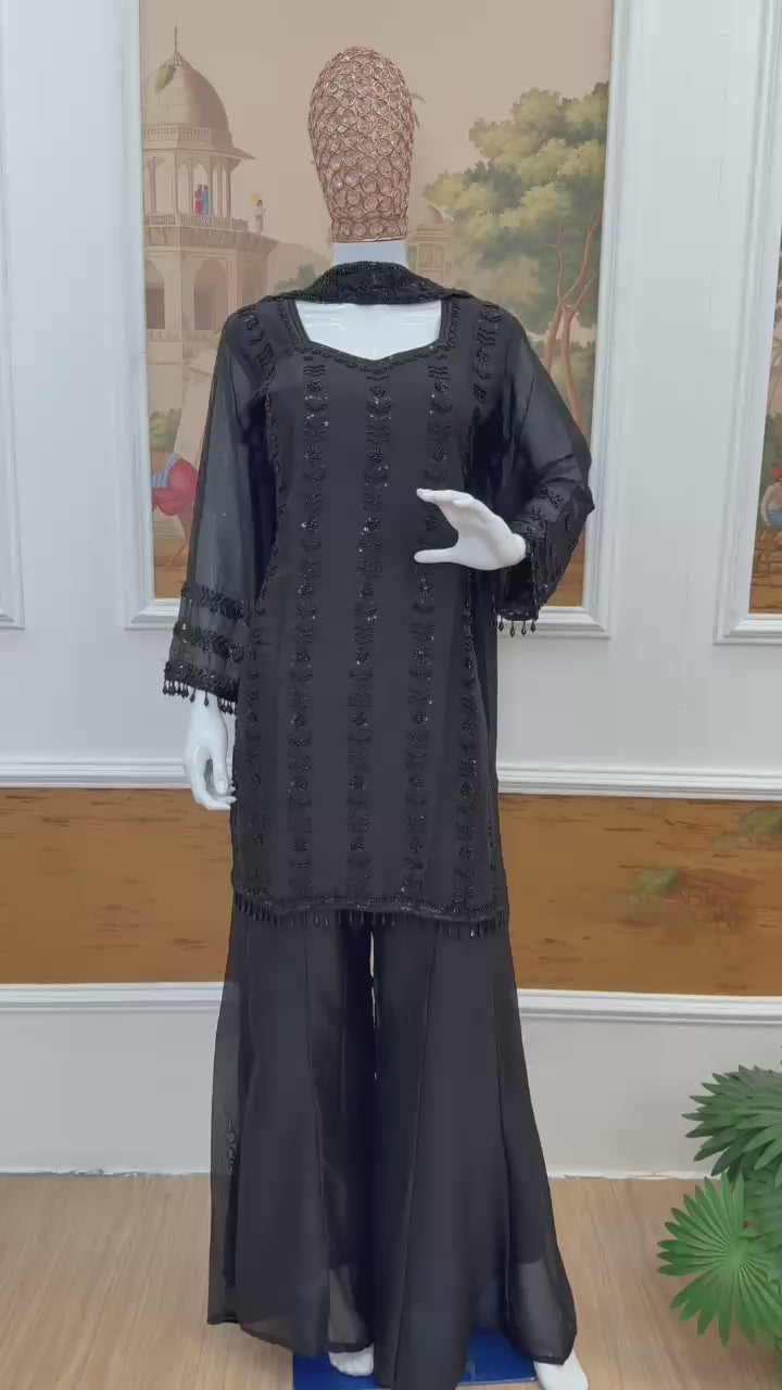 Regal Embellished Palazzo Ensemble for Festive Celebrations