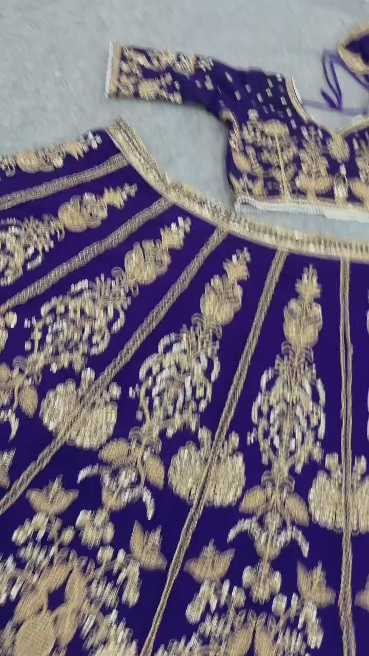 Royal Silk Lehenga Set with Intricate Zardosi Embroidery and Scalloped Dupatta