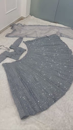 Dazzling Micro-Sequin Embellished Bridal Lehenga Choli Set