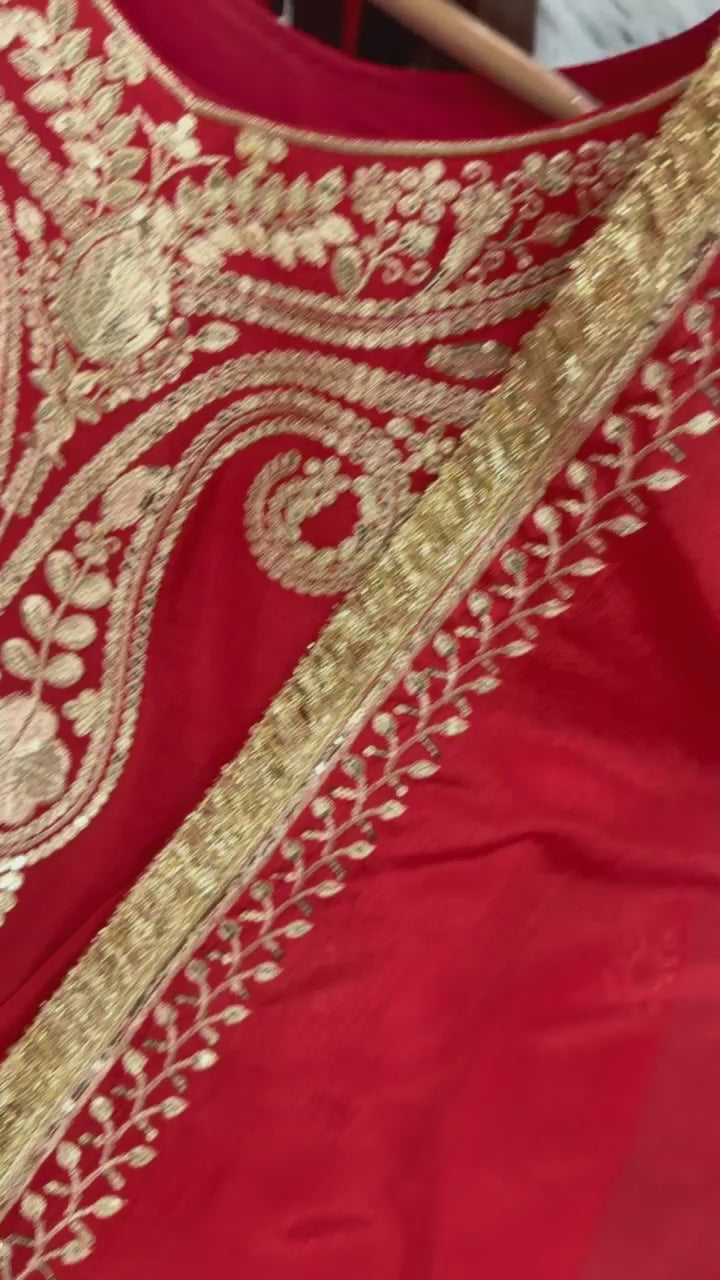 Opulent Luxury Heavy Zardozi Embroidered Kurta and Sharara Set with Dupatta