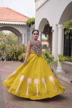 Cream Roman Silk Gota Work Designer Lehenga Set